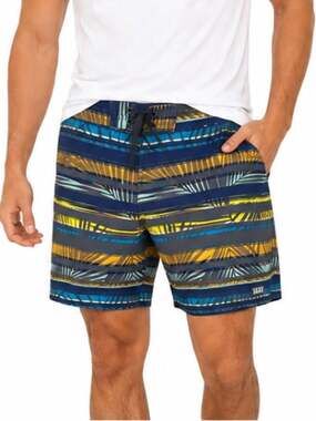 SAXX Betawave 2N1 Board Shorts BallPark Pouch Quick Dry Swim Mens 38 Blue